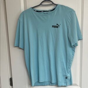 PUMA Men's Light Blue Short Sleeve Tee